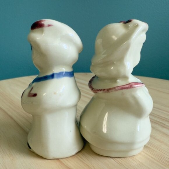 Vintage Shawnee 1930s Sailor Boy + Girl Ceramic Salt Pepper Shakers Set - Picture 4 of 9